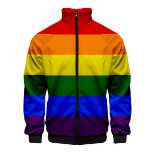 Sweat a zip rayures arc-en-ciel lgbt multicolore